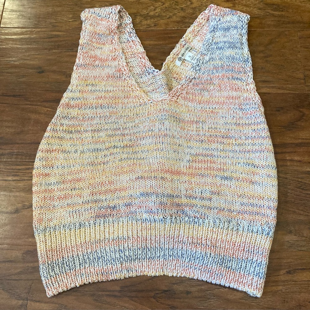 Versona Cable Knit Multi Colored Cropped Tank Women Small